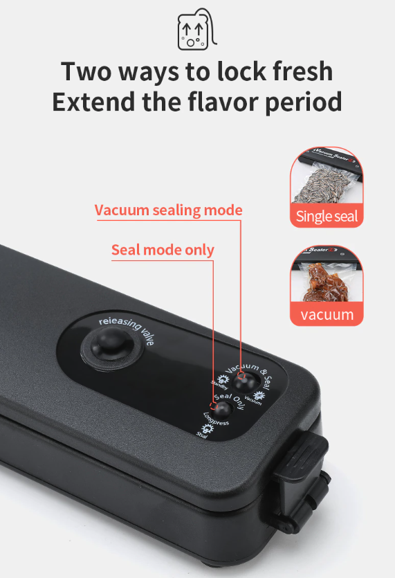 Automatic Food Vacuum Sealer with Bags - Compact One-Touch Kitchen Sealer