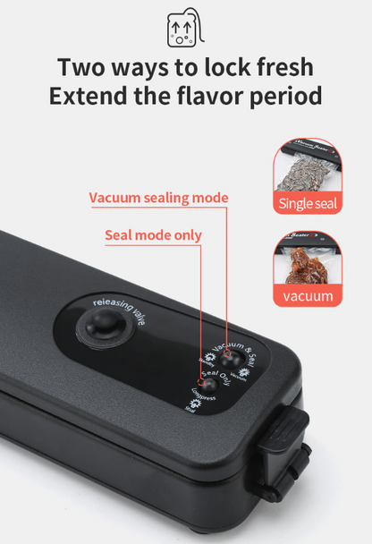 Automatic Food Vacuum Sealer with Bags - Compact One-Touch Kitchen Sealer