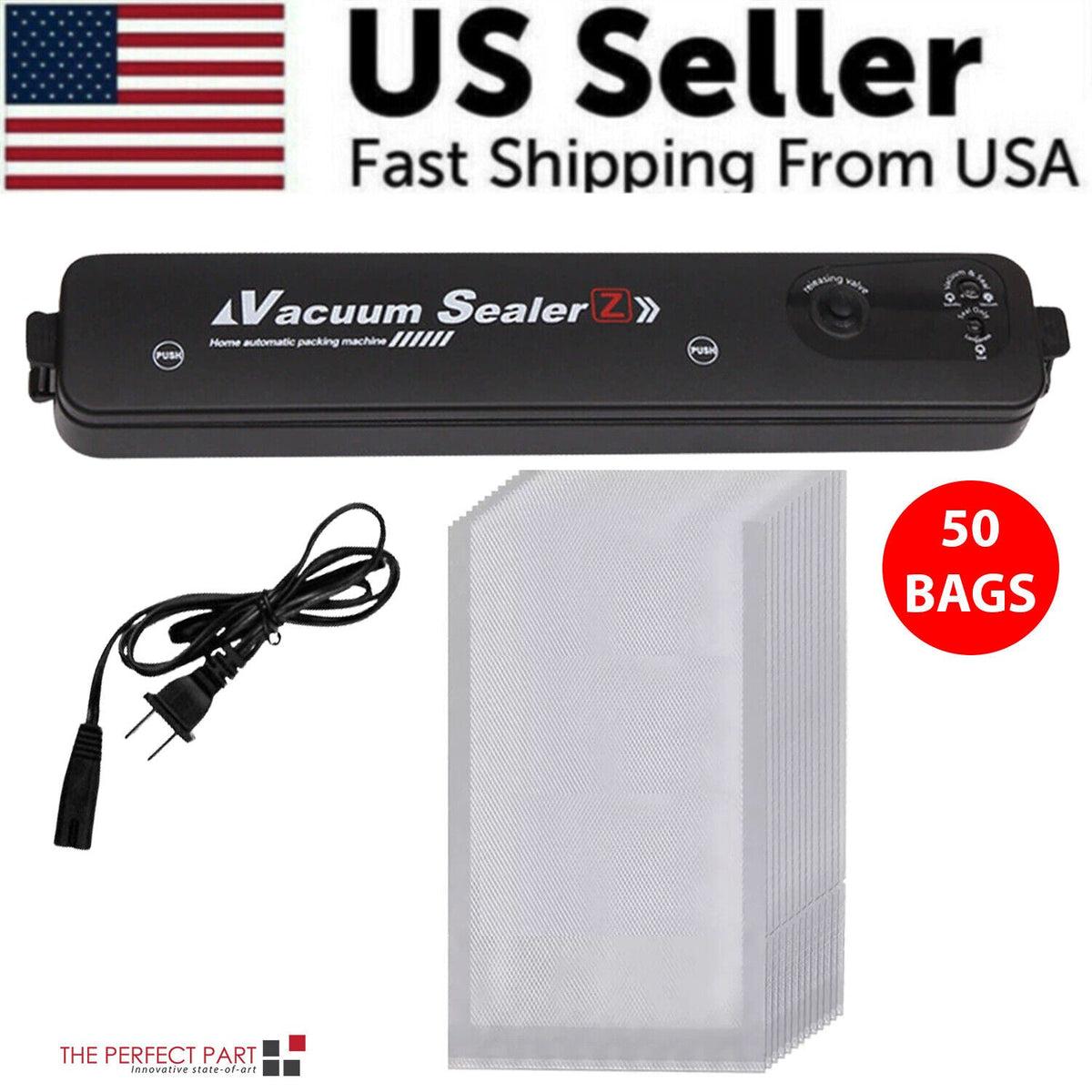 Automatic Food Vacuum Sealer with Bags - Compact One-Touch Kitchen Sealer